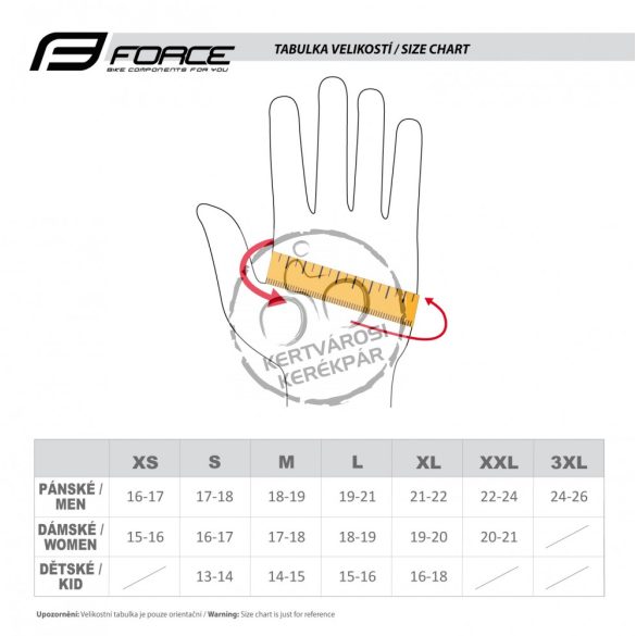 FORCE EXTRA kerékpáros kesztyű fluo