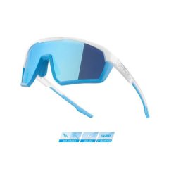 FORCE APEX sportszemüveg fehér-szürke kék lencse