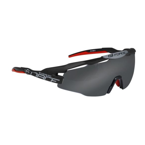 FORCE EVEREST sportszemüveg matt fekete, fekete laser lencse