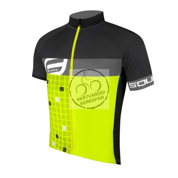 FORCE SQUARE kerékpáros mez fluo-szürke S
